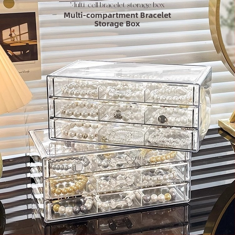 Akril karkötő tárolódoboz Nagy kapacitású osztott nyaklánc karkötő ékszerek Különleges játék kristály karkötő kijelző doboz