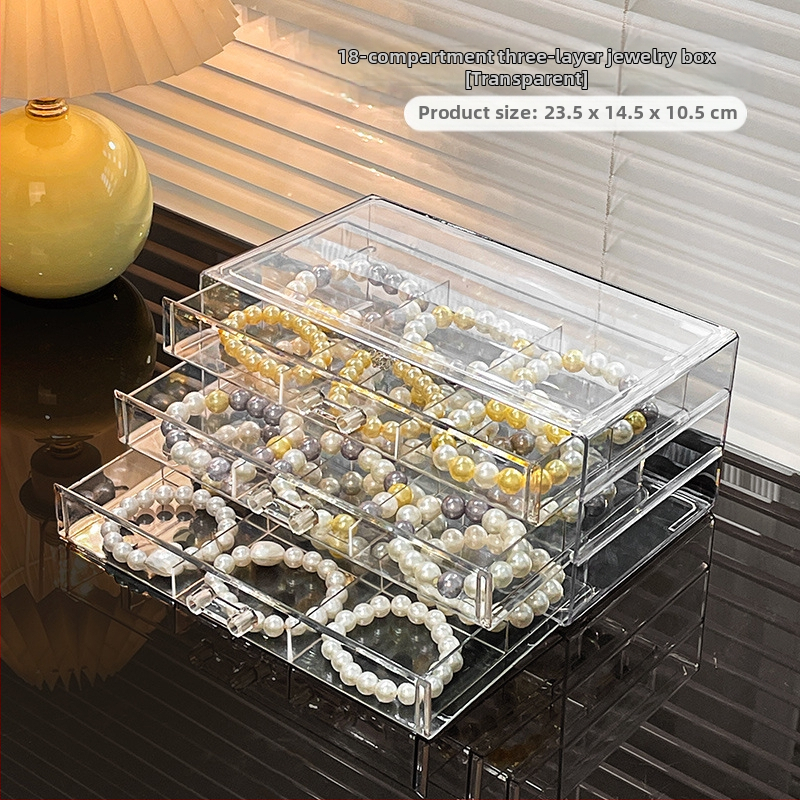Akril karkötő tárolódoboz Nagy kapacitású osztott nyaklánc karkötő ékszerek Különleges játék kristály karkötő kijelző doboz