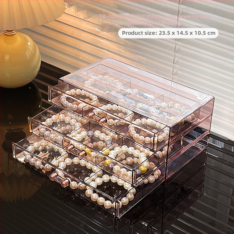 Akril karkötő tárolódoboz Nagy kapacitású osztott nyaklánc karkötő ékszerek Különleges játék kristály karkötő kijelző doboz