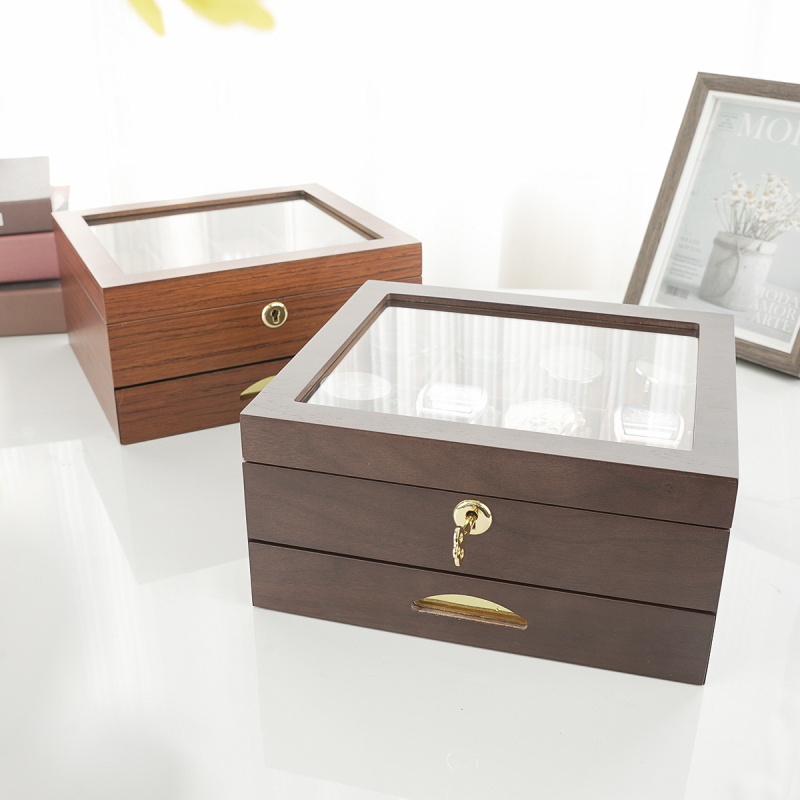 Drax faerezetes festék zárral ellátott ékszerdobozzal, óratároló doboz tetőablakkal, nyolc órakiállító doboz