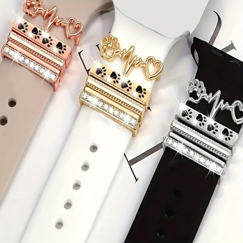 Alkalmas AppleWatch szilikon szíjhoz, dekoratív gyűrűhöz, Apple Watch medálhoz, dekoratív körömlakk olajcsepp ékszer kiegészítőkhöz