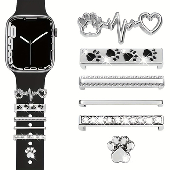 Alkalmas AppleWatch szilikon szíjhoz, dekoratív gyűrűhöz, Apple Watch medálhoz, dekoratív körömlakk olajcsepp ékszer kiegészítőkhöz