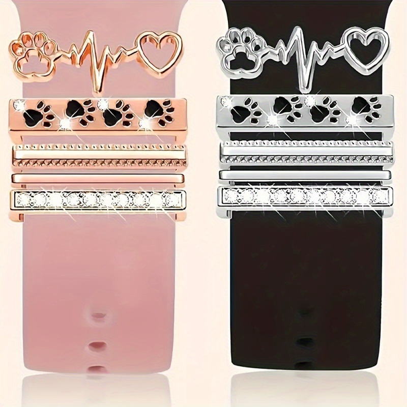 Alkalmas AppleWatch szilikon szíjhoz, dekoratív gyűrűhöz, Apple Watch medálhoz, dekoratív körömlakk olajcsepp ékszer kiegészítőkhöz