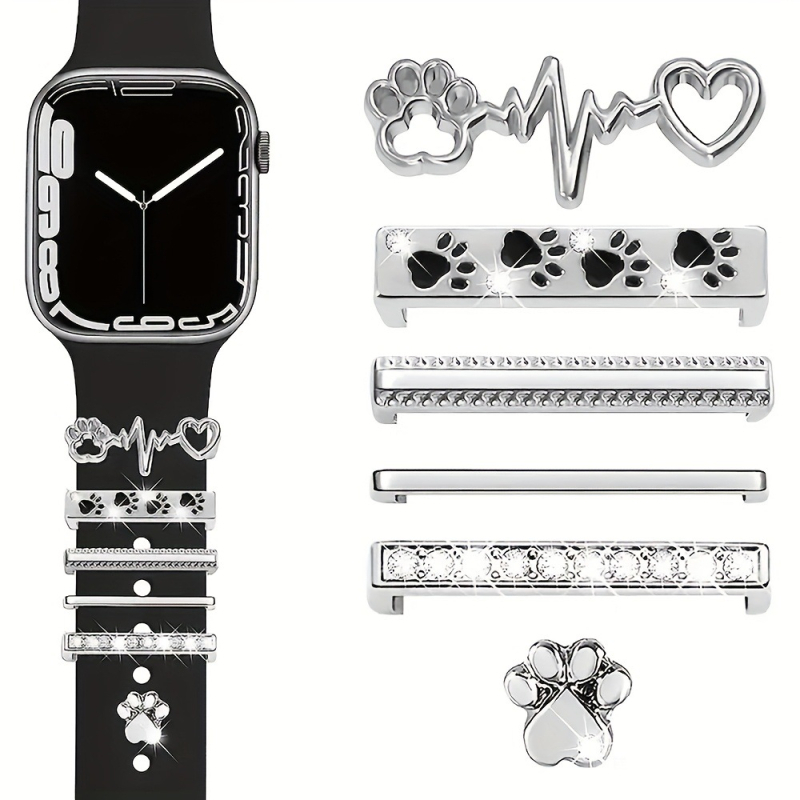 Alkalmas AppleWatch szilikon szíjhoz, dekoratív gyűrűhöz, Apple Watch medálhoz, dekoratív körömlakk olajcsepp ékszer kiegészítőkhöz