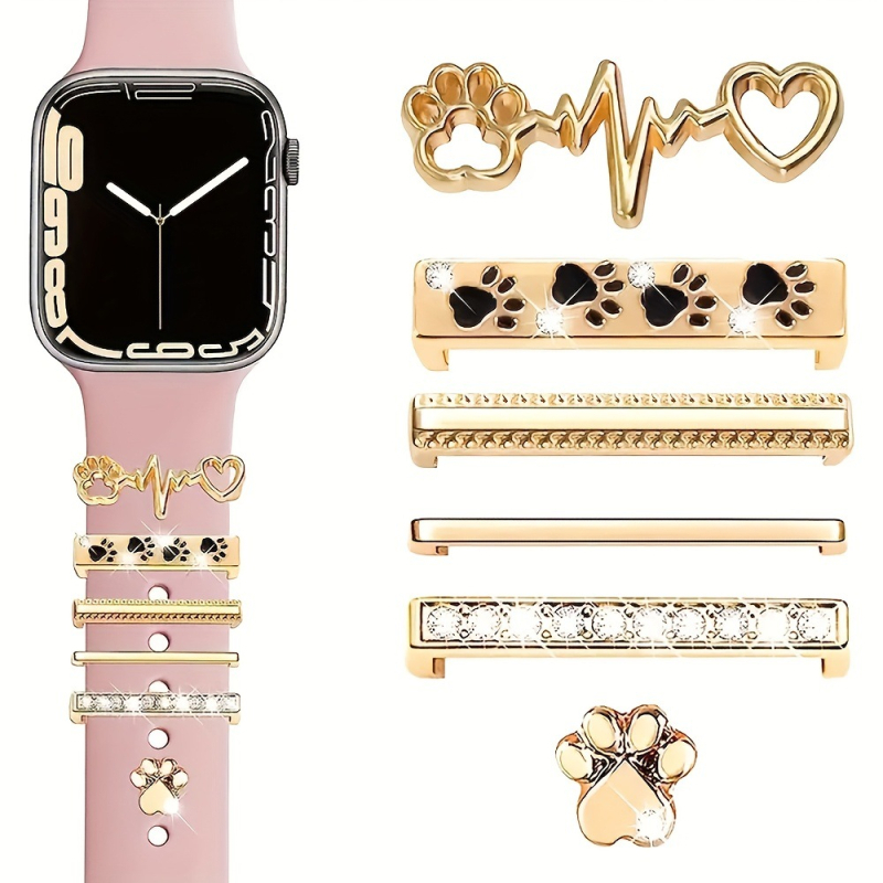 Alkalmas AppleWatch szilikon szíjhoz, dekoratív gyűrűhöz, Apple Watch medálhoz, dekoratív körömlakk olajcsepp ékszer kiegészítőkhöz