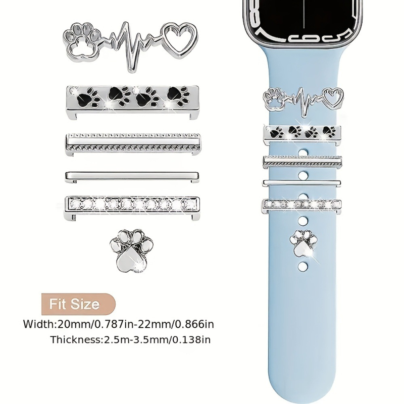 Alkalmas AppleWatch szilikon szíjhoz, dekoratív gyűrűhöz, Apple Watch medálhoz, dekoratív körömlakk olajcsepp ékszer kiegészítőkhöz