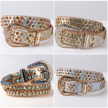 Teljes gyémántos női öv, gyémántokkal kirakott strasszos női öv, divatos, mindenféle színben kapható, széles öv, villámcsapás, gyémánt, kristályos derékpecsét, divatos punk