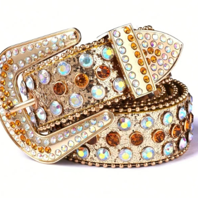 Teljes gyémántos női öv, gyémántokkal kirakott strasszos női öv, divatos, mindenféle színben kapható, széles öv, villámcsapás, gyémánt, kristályos derékpecsét, divatos punk