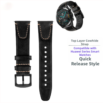 Huawei GT5/4/3/2 46mm/Watch4/3Pro órákhoz, bőrszíj, 22 mm-es férfi csuklópánt