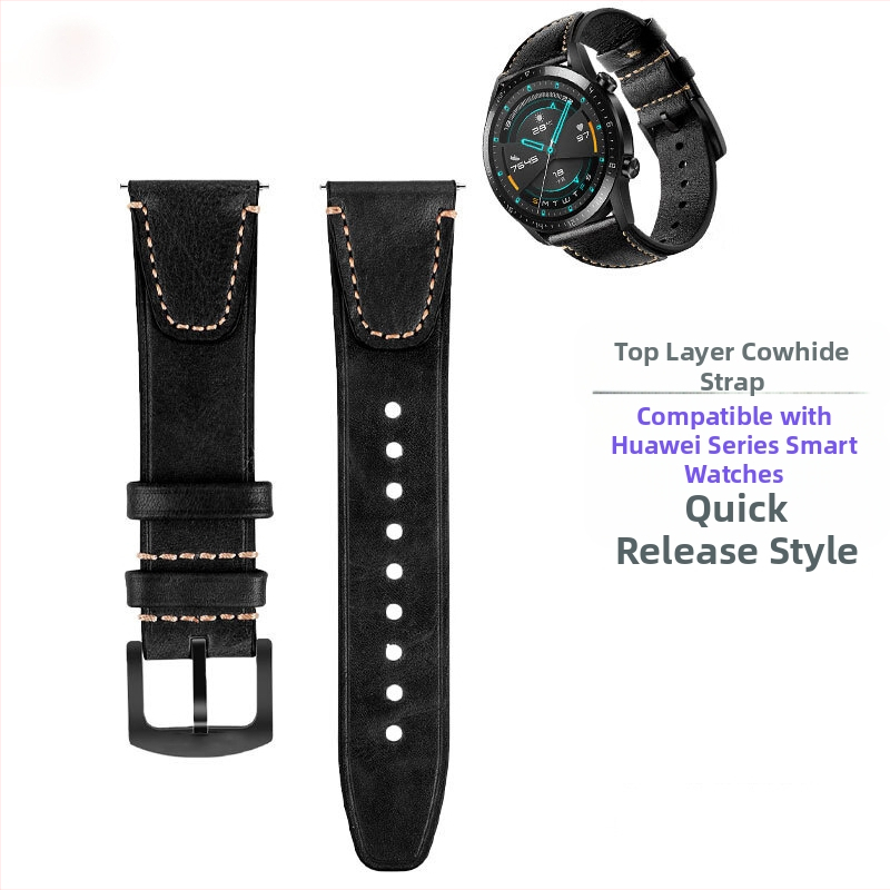 Huawei GT5/4/3/2 46mm/Watch4/3Pro órákhoz, bőrszíj, 22 mm-es férfi csuklópánt
