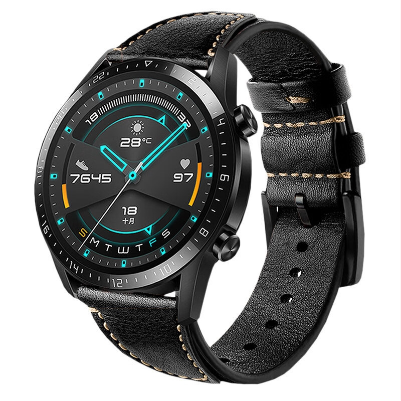 Pre Huawei GT5/4/3/2 46mm/Watch4/3Pro hodinky kožený biznis remienok 22mm pánsky náramok