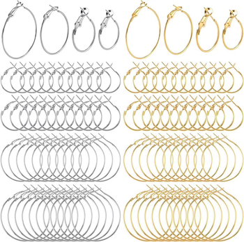 Tarpvalstybiniai karšto išpardavimo 96 vnt. auskarai su krevetėmis, kaspino formos sagtimi, prancūziški dideli auskarai, „pasidaryk pats“ papuošalų aksesuarai, auskarai su smeigtukais