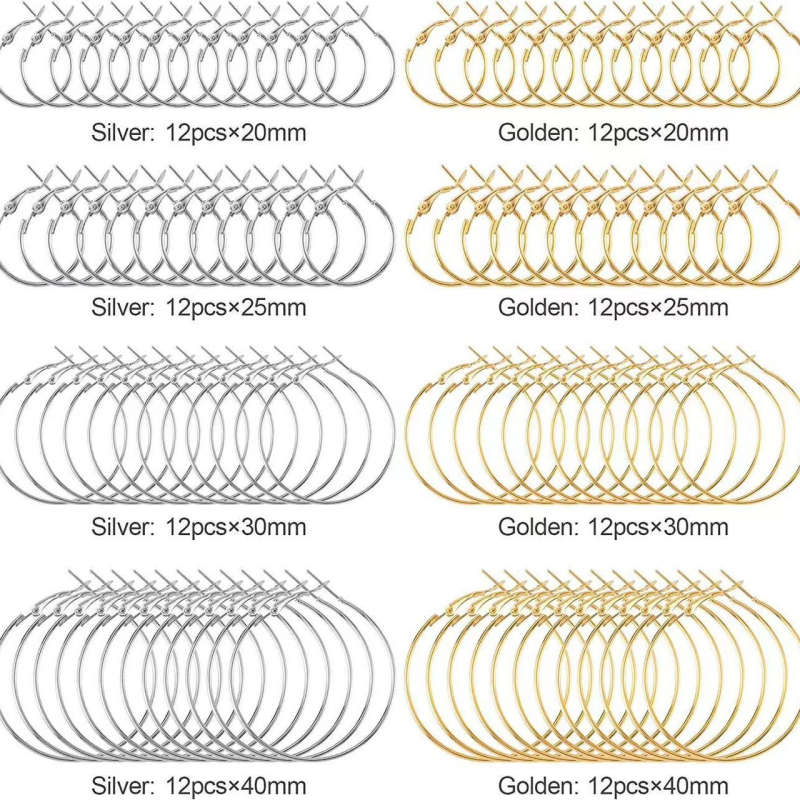 Tarpvalstybiniai karšto išpardavimo 96 vnt. auskarai su krevetėmis, kaspino formos sagtimi, prancūziški dideli auskarai, „pasidaryk pats“ papuošalų aksesuarai, auskarai su smeigtukais