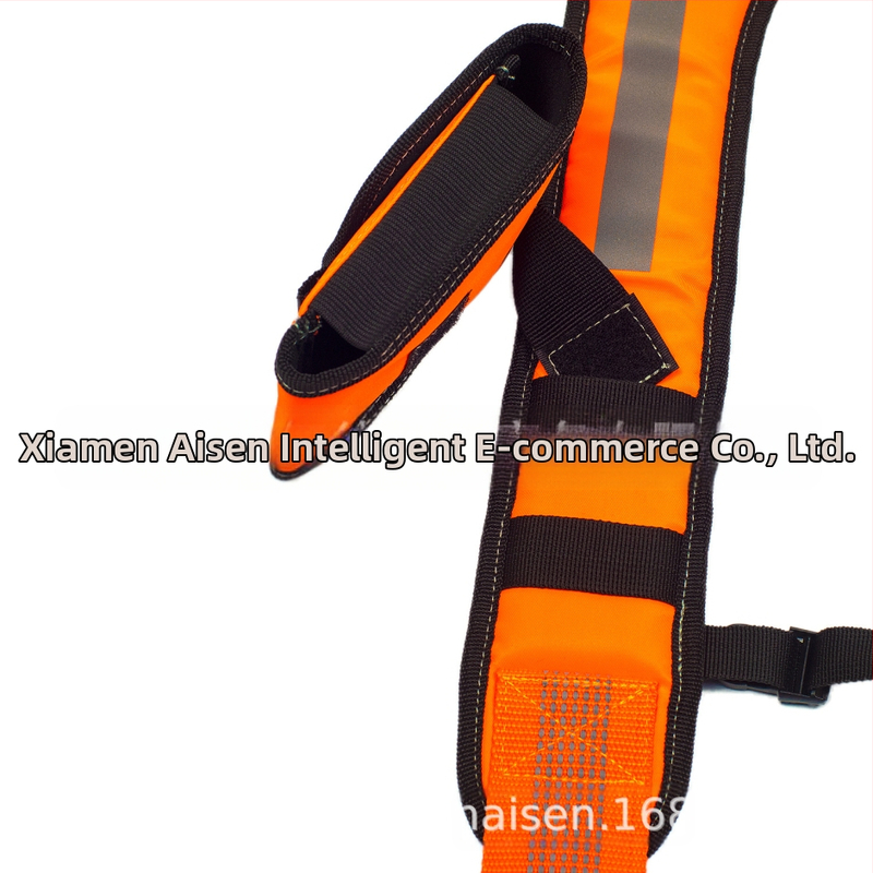 Závesná taška na náradie v tvare H s fluorescenčným oranžovým reflexným pásikom pre zníženie zaťaženia.