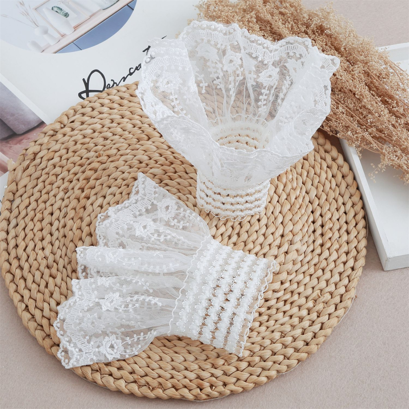 Tinklinio nėrinio temperamentas, mažas kvapas, trimatis nėrinių dekoratyvinis rankogalis, netikros rankovės, tarpvalstybiniai gamintojai, didmeninė prekyba