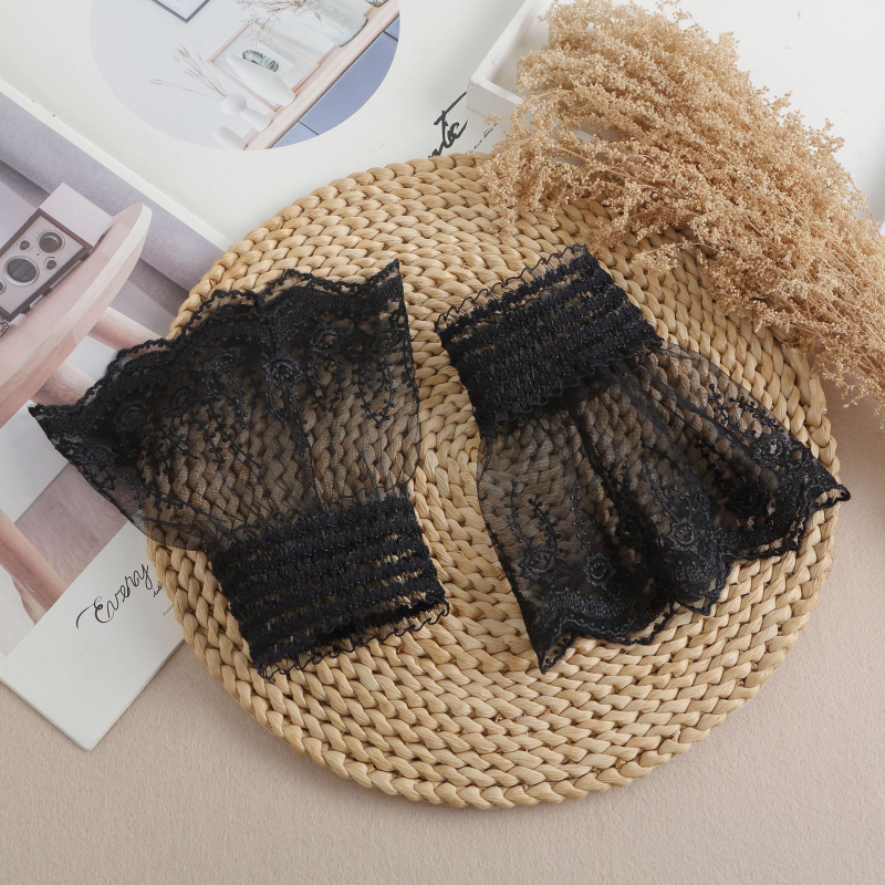 Tinklinio nėrinio temperamentas, mažas kvapas, trimatis nėrinių dekoratyvinis rankogalis, netikros rankovės, tarpvalstybiniai gamintojai, didmeninė prekyba