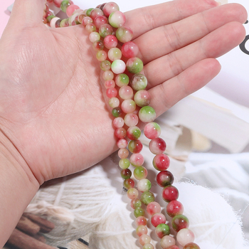 Διασυνοριακή πώληση σε καυτή τιμή φυσικής τουρμαλίνης καρπουζιού στρογγυλές χαλαρές χάντρες DIY βραχιόλι βραχιόλι κολιέ με χάντρες αξεσουάρ χονδρικής