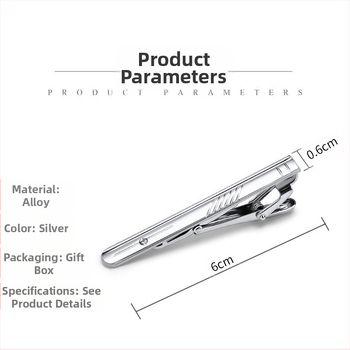 Äriline ametlik meeste kraeklamber 6cm moodne Korea stiilis Briti lipsuklamber hõbedane krae nööpnõelaga hulgimüük