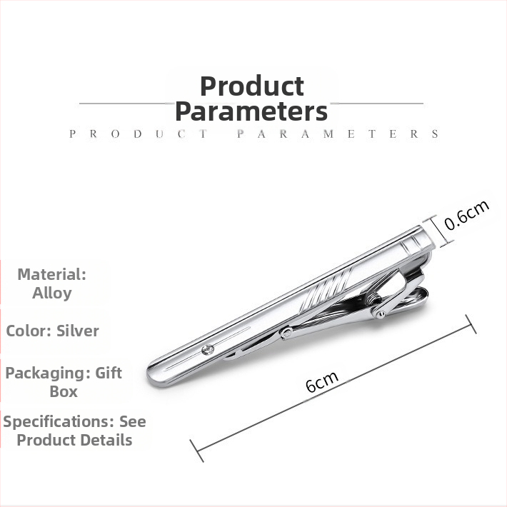 Бизнес официална мъжка щипка за яка 6 см, модна корейска британска щипка за вратовръзка, сребърна щипка за яка, на едро