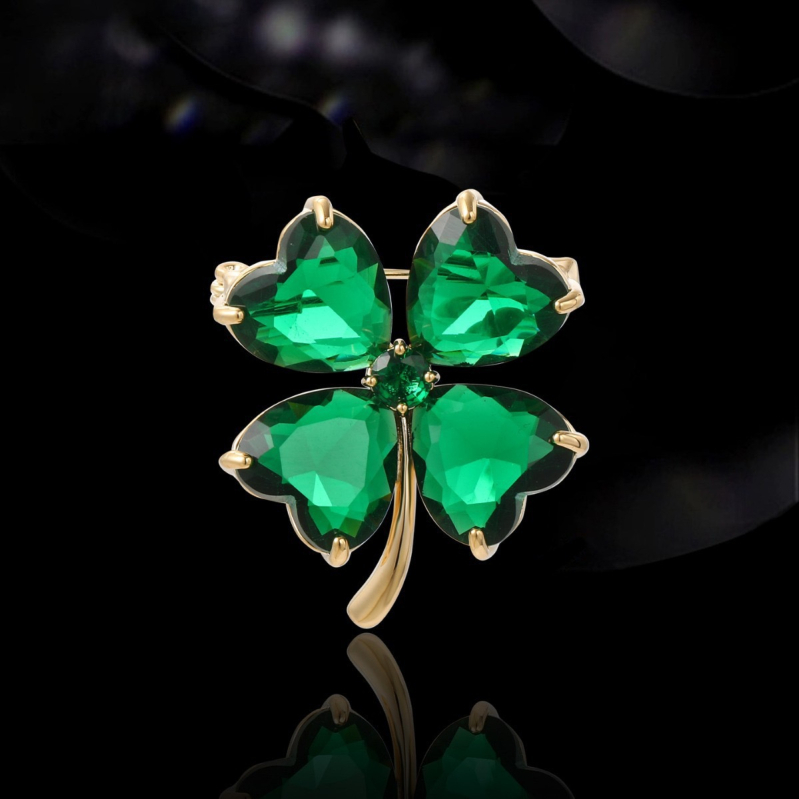 Bross japán és koreai stílusú divatos egyszerű négylevelű virágos selyemsál csattal, hangulatos sarokcsattal, niche dizájnnal, új kendő