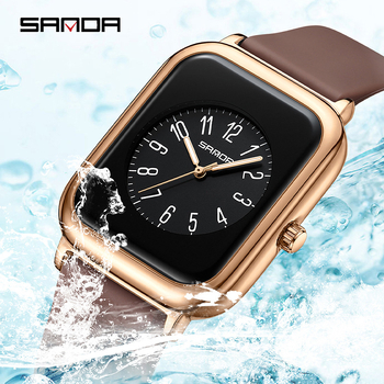 Sanda Douyin Δημοφιλές Γυναικείο Ρολόι Απλό Ρολόι Quartz με Τρεις Δείκτες, Τετράγωνο, Ευέλικτο Αδιάβροχο Ρολόι Εξετάσεων για Γυναίκες