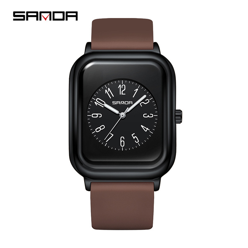 Sanda Douyin Népszerű Női Karóra Egyszerű Hárommutatós Kvarcóra Négyzetes Sokoldalú Vízálló Vizsgálóóra Nőieknek