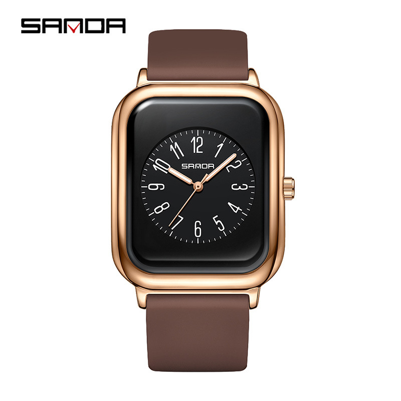 Sanda Douyin Népszerű Női Karóra Egyszerű Hárommutatós Kvarcóra Négyzetes Sokoldalú Vízálló Vizsgálóóra Nőieknek