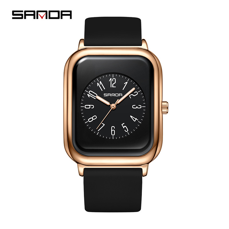 Sanda Douyin Népszerű Női Karóra Egyszerű Hárommutatós Kvarcóra Négyzetes Sokoldalú Vízálló Vizsgálóóra Nőieknek