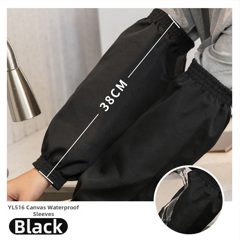 Veekindel ja õlikindel PU meeste ja naiste varrukad täiskasvanutele, töö- ja majapidamisabilistele, koristajatele, saastumisvastane varrukas, lõuend, must