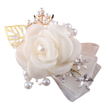 Perlų aukso lapų rožė nuotaka pamergė riešo gėlė korsažo rutulys vestuvių jaunikis korsažo seserys rankų gėlė T005