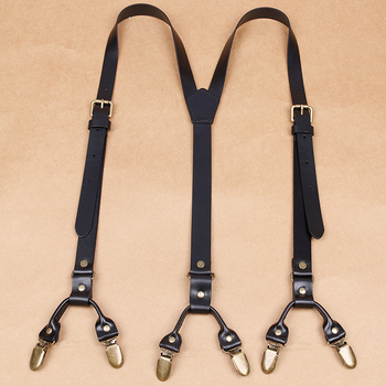 Мъжки тиранти за възрастни с 6 щипки, телешка кожа, с катарама, шест щипки AliExpress Amazon