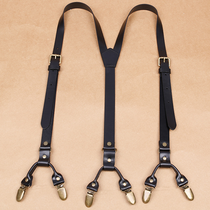 Felnőtt pántos, 6 rétegű, marhabőrből készült, tűcsatos, férfi nadrágtartó, hat klipszes, AliExpress, Amazon