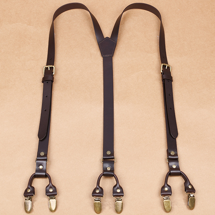 Felnőtt pántos, 6 rétegű, marhabőrből készült, tűcsatos, férfi nadrágtartó, hat klipszes, AliExpress, Amazon