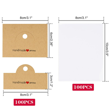 Ékszercsomagolás Hajtogatott kártyafej és táska 100 darabos ékszercsomag-táskák