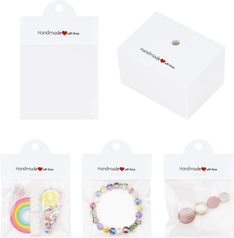 Ékszercsomagolás Hajtogatott kártyafej és táska 100 darabos ékszercsomag-táskák