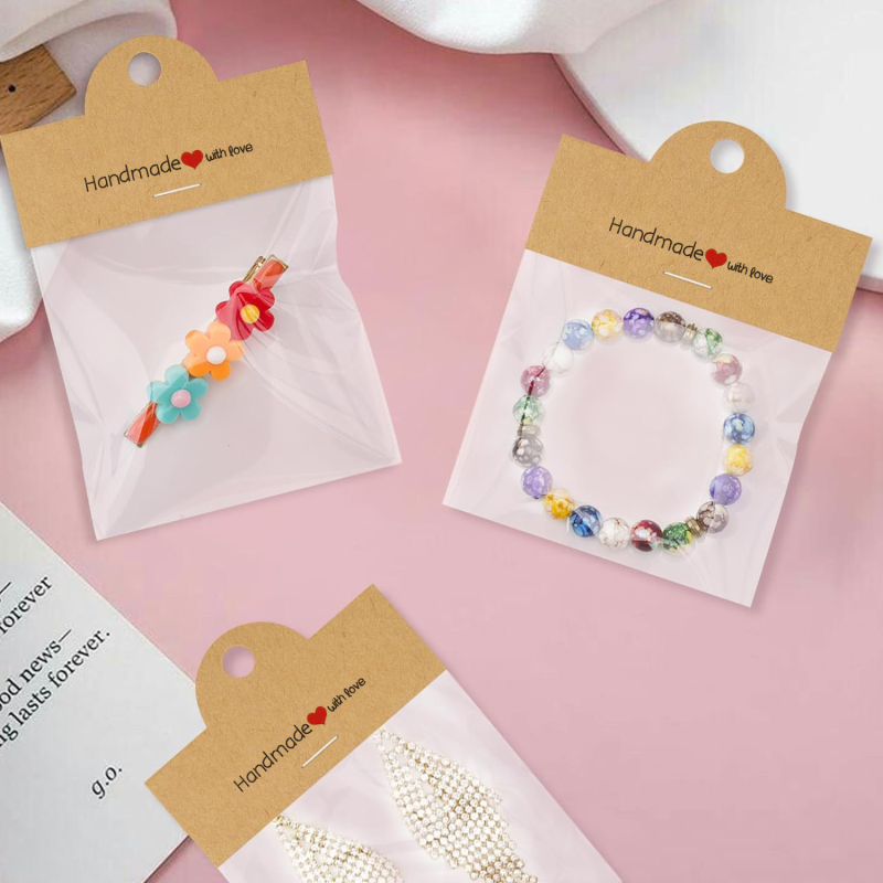 Ékszercsomagolás Hajtogatott kártyafej és táska 100 darabos ékszercsomag-táskák