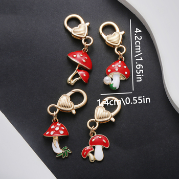 Διασυνοριακό καυτό λάδι που ρίχνει κόκκινο χαριτωμένο κινούμενο σχέδιο μικρό μανιτάρι κρεμαστό κόσμημα αγάπης μπρελόκ σακίδιο πλάτης κοσμήματα αυτοκινήτου κρεμαστό κόσμημα