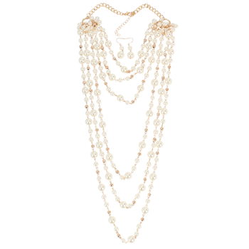 Διασυνοριακή Προμήθεια Εξαγωγή Κοσμημάτων Ευρωπαϊκά και Αμερικανικά Κολιέ Πολυστρωματικό Κολιέ με Μαργαριτάρια Αλυσίδα Πουλόβερ 6320