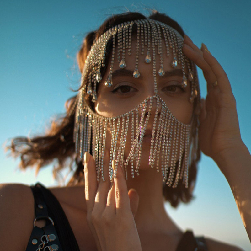 Европа и Съединените щати трансгранични аксесоари ins блогър с преувеличена маска личност улична танцова маска маска с пискюли