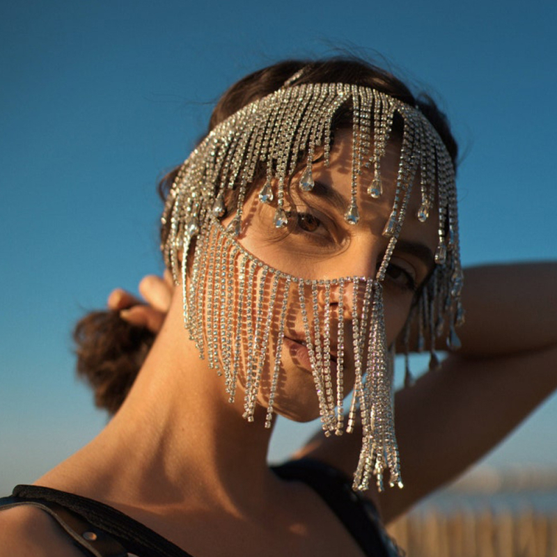 Европа и Съединените щати трансгранични аксесоари ins блогър с преувеличена маска личност улична танцова маска маска с пискюли