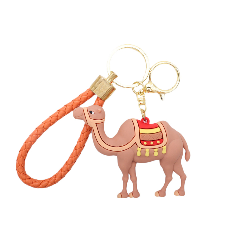 Robbanásveszélyes külkereskedelmi kreatív sivatagi teve kulcstartó autó rajzfilm aranyos kis medál gyártók nagykereskedelem