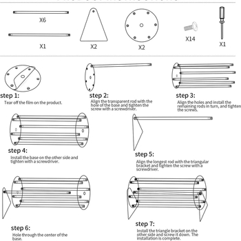 Περιστρεφόμενη 360 μοιρών ακρυλική βάση για κλιπ μαλλιών, διαφανής βάση για κορδέλες μαλλιών, βάση αποθήκευσης κορδελιών, βάση για αξεσουάρ μαλλιών