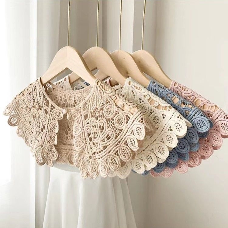 Gyöngycsatos csipke hamis nyakörv koreai stílusú divatos, mindenhez illő női nyugati stílusú naptej hamis nyakörv