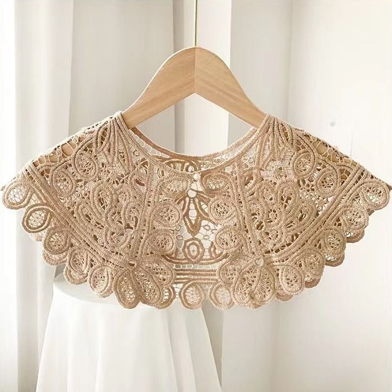 Gyöngycsatos csipke hamis nyakörv koreai stílusú divatos, mindenhez illő női nyugati stílusú naptej hamis nyakörv