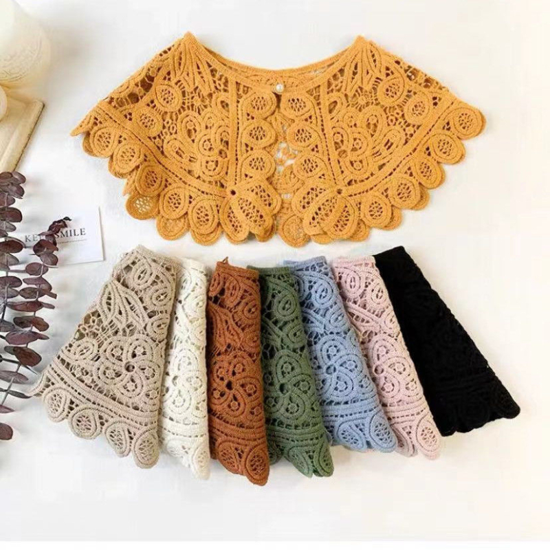 Gyöngycsatos csipke hamis nyakörv koreai stílusú divatos, mindenhez illő női nyugati stílusú naptej hamis nyakörv