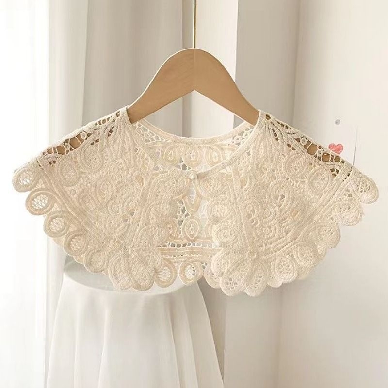 Gyöngycsatos csipke hamis nyakörv koreai stílusú divatos, mindenhez illő női nyugati stílusú naptej hamis nyakörv