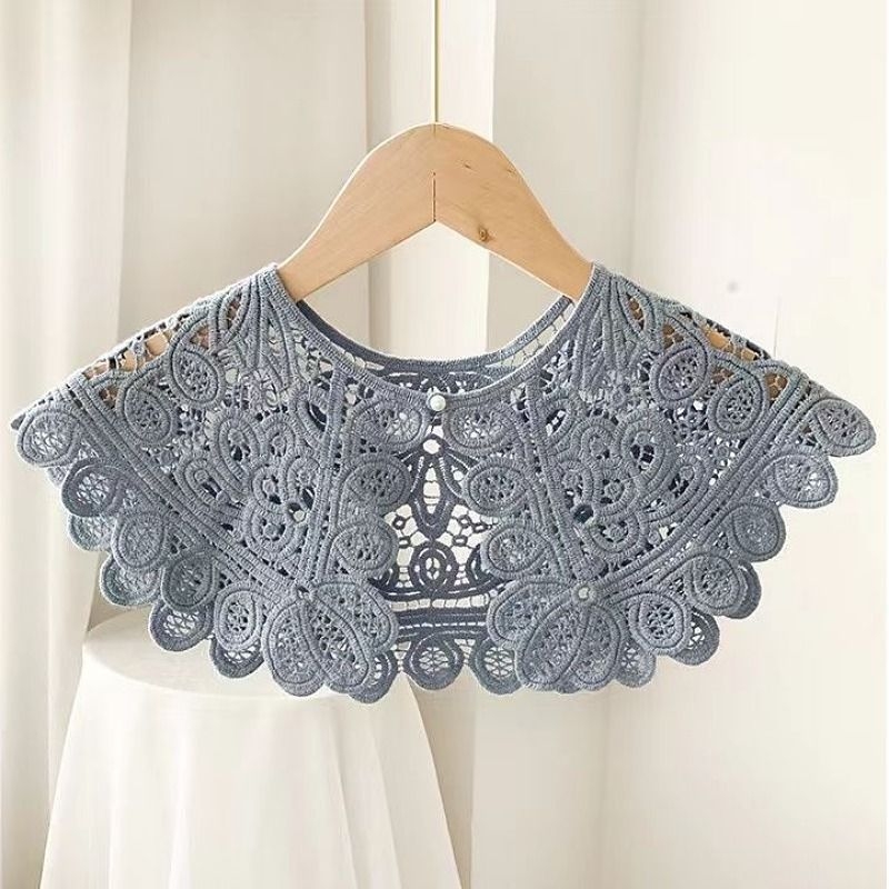 Gyöngycsatos csipke hamis nyakörv koreai stílusú divatos, mindenhez illő női nyugati stílusú naptej hamis nyakörv