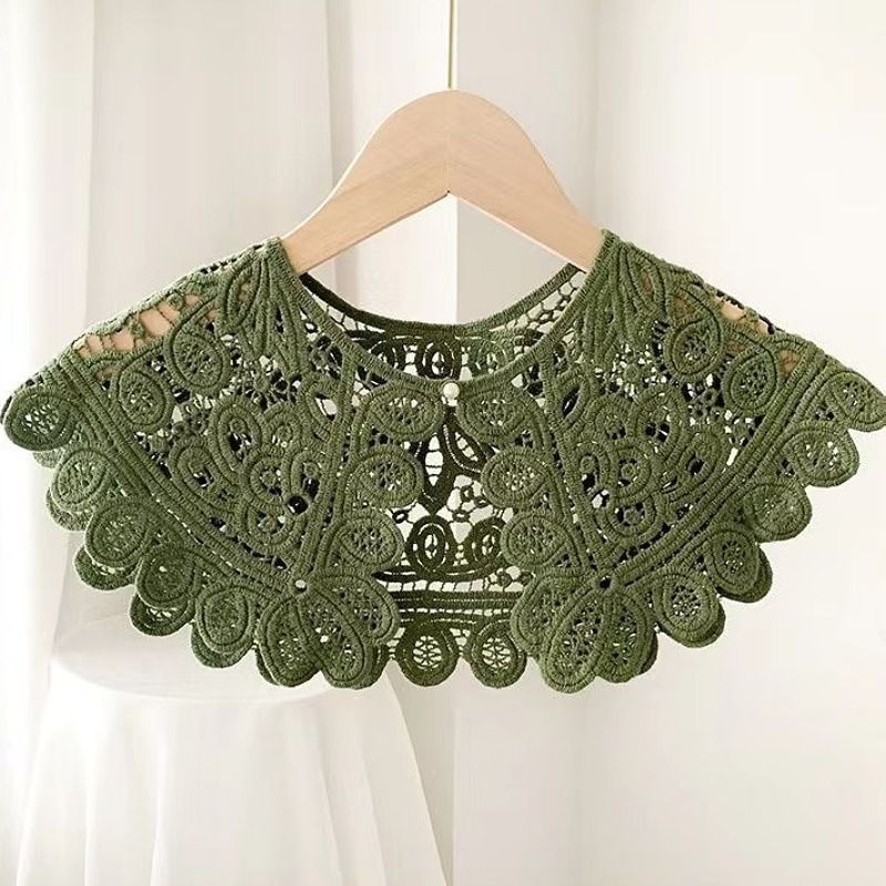 Gyöngycsatos csipke hamis nyakörv koreai stílusú divatos, mindenhez illő női nyugati stílusú naptej hamis nyakörv