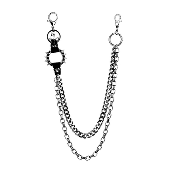 Divatos új, tüskés nadráglánc, retró, menő, metál, punk, rock, hip-hop, deréklánc, divatos, dekoratív lánc