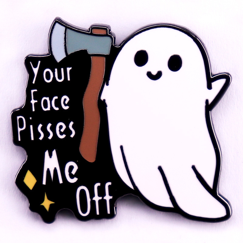 Az arcod feldühít zománc kitűző kawaii szellem jelvény